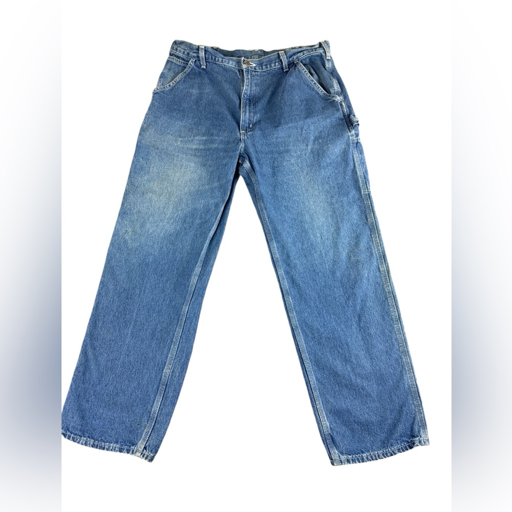 Vintage Carhartt Carpenter Denim Jeans Men's 38x32 Dungaree Fit Workwear B13 DST